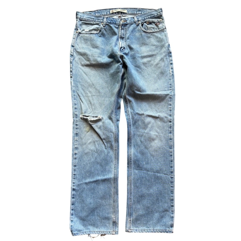 Vintage Harley Davidson Light Wash Denim Jeans Made In Mexico